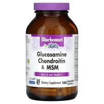 Bluebonnet Nutrition, Gliukozamino Chondroitino ir MSM, 180 vegetarinių kapsulių