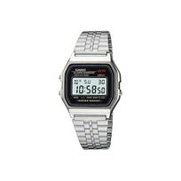 CASIO Unisex YOUTH Black Watch A159WA-N1D A159WA-N1D Metal Watch Box (Free Gift) white