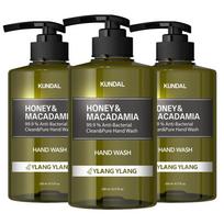 Kundal Honey & Macadamia Clean & Pure Hand Wash Ylang Ylang Fragrance, 3 units, 258ml black