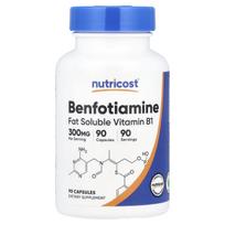 Benfotiaminas, Riebaluose tirpus vitaminas B1, 300 mg, 90 kapsulių