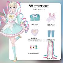 Needy Girl Overdose Maid Dress Amechan K Angel Cosplay Costume Jirai Kei Game Full Set Chou Zetsu Sai Kawa Ten Shi Chan XS white