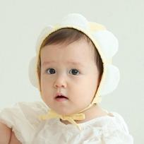 Woojoo Child's Sunflower Bonnet for Infants, korean baby products beige