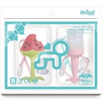 Anju 3D arbūzo kramtukas kūdikiams + katės sulčių tinklelio rinkinys, kramtukas + sulčių tinklelis + 2 papildymai + 2 spaustukai (atsitiktinis pristatymas) + 2 dėklai, įvairių spalvų white