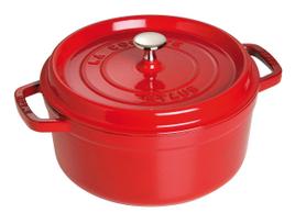staub Cocotte Apvalus Vyšninis Puodas iš Ketaus su Emaliu Dviem Rankenomis, Tinka Indukcijai, Japoniškas Produktas su Serijiniu Numeriu La Cocotte Apvalus  Pico 18cm  [Autorizuotas Numeris] red