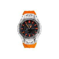 CASIO Unisex Liquid Crystal,Analog Dual Display Series 48.5mm Black Watch GA-2100-1A1(Watch8--) Summer Full Orange Strap black