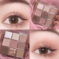 Pearl eyeshadow punk blue eyeshadow palette matte smoky black eye shadow shimmer glitter cosmetics pearlescent makeup 9 colors, 07 04 gray