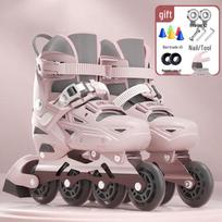 WEZHO Kids Professional Adjustable Roller Skates gray