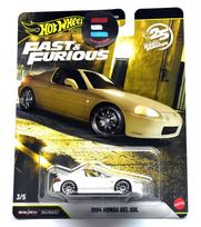 Hot Wheels Fast Furious Premium Cars 1994 Honda del Sol Scale Metal Vehicle Furious Saga JHW63 & 164 Collector's (Fast & Movie) white
