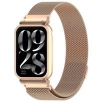 For Xiaomi Mi Band 9 Pro Magnetic Watch Strap Stainless Steel Milanese Wrist Band with Case - Rose G Rose Gold įvairiaspalvis