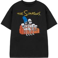 Vanilla Underground The Simpsons Berniukams Juodi Skeleto Sofos Grafinis Marškinėlis _ Trumpomis Rankovėmis Apvalia Kaklo Marškinėliai L juoda