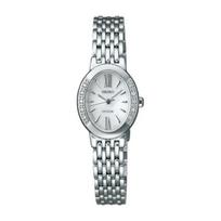 Seiko Moteriškas SWCQ047 (EXCELINE Saulės moteriški) Ovalus Laikrodis Sidabrinis Nerūdijančio Plieno Analoginis