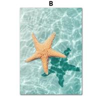 Sea Beach Palm Grove Leaf Car Dolphin Conch Seagull Posters And Prints Canvas Painting Wall Art Pictures Living Room Home Decor 40X50cm No Frame