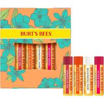 Official Burt's Bees Lip Balm Gift Set Sweet Mandarin Coconut Pear Water Melon (Watermelon) / 4.25g) Additive-free blue
