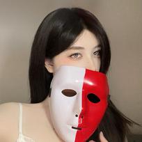 Helovino viso veido kaukė Šachmatų balto tinklelio gatvės šokio kaukė Kaukė Šokis Cosplay Siaubo Juokingi Šou Rekvizitai Red and white full face mask