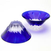 Tajima Glass Cup Blue 55ml [Minister of Economy, Trade and Industry Award Winner] Handmade Edo Glass Ochoco Mt. Fuji Celebration Cup TG13-013-1B mėlyna