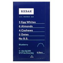 RXBAR, baltyminis batonėlis, mėlynių, 12 batonėlių, 52g (1.83oz) kiekviena