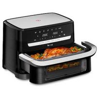 Tefal Dual Easy Fry Flex EY9228 9 L Stand-alone 2700 W Hot air fryer Black, Stainless steel EY9228E0