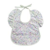 Belmont Angel waterproof baby food bib, purple botanic, 1 piece, 1 piece white