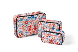 Storage pouch set Super Mario travel (original pattern) beige