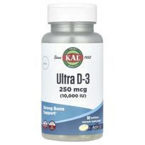 KAL, Ultra D-3, 250mcg (10,000IU), 90 softgels