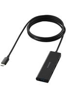 ELECOM USB Hub Connection 5Gbps 4 Ports Bus Powered 150cm Cable Compact and Lightweight Design Black USB-C USB3.2 (Gen1) U3HC-H044BK/E juoda