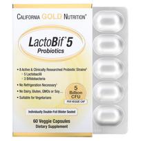 California Gold Nutrition, LactoBif 5 Probiotic, 5 Billion CFU, 60 Veggie Capsules