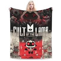 Cult Of The Lamb žaidimo pledas Flanelinis Atsipalaiduoti Itin minkšti pledai lovai Lovos tekstilė Pledai 100x150cm black