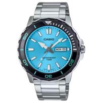 Casio 100M atsparus vandeniui Madingas Kvarcinis Mechanizmas Nerūdijančio Plieno Laikrodis Unisex laikrodžiai Mėlynas MTD-125D-2A3V Blue Dial blue
