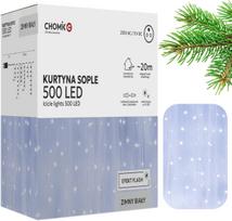 LED šviesos girliandų užuolaida „Varvekliai“ Chomik, 23 m, 3 vnt.