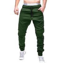 Men Sweatpants Casual Elastic Joggings Sport Baggy Pockets Trousers M žalia