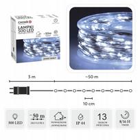 LED kalėdinė girlianda Chomik, 500 lempučių, šaltai balta, 50 m