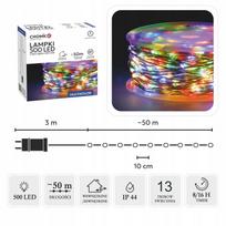 LED girlianda Chomik, 500 lempučių, įvairiaspalvė, 50 m