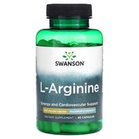 Swanson, l-argininas, didžiausias stiprumas, 850 mg, 90 kapsulių