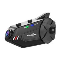 FreedConn R1 PLUS Motorcycle Intercom with Dashcam Simultaneous 1000M Data 1080P Loop 1500mAh Bluetooth IP65 Helmet 512GB Music Technical Standards