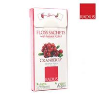 Radius Vegan Xylitol Dental Floss, 20 Count, Cranberry, 20 Count white