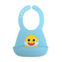 Pinkfong baby shark silicone bib for infants, mixed colors, 1 piece, 1 piece white