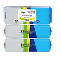 Aienbei Kitchen Oil Stain Removal Wet Wipes (3 x 80 Count) blue