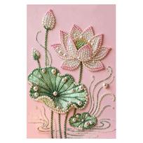 Diy Flower Pearl Diamond Art Kits For Adults/Beginners Gift Home Decor Art Pearl Gem Painting Picture 20*30Cm Arts Craft gray