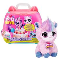 ZURU Pets Alive Pet Shop Surprise Birthday Party Plush Toy Set, suitable for ages 3 and up. pink