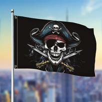 1pc Multi-Size Optional Vintage Pirate Skull Flag - Durable Polyester Outdoor Decor with Happy Roger Design for Farmhouses, Yards And Seasonal Holiday 60x90cm gray