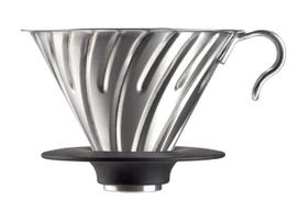 Hario V60 Metal Dripper VDMR-02-HSV Dishwasher Safe Silver 1-4 Cup Capacity gray