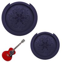 PAVIKE Soundhole Cover diameter Guitar Acoustic Guitar Silent Practice Sound 2 Compatible with Acoustic Guitars (10cm + 8.3cm diameter) Mute, Pick, black