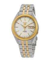 Seiko 5 dviejų tonų nerūdijančio plieno baltas ciferblatas 21 brangakmenių automatinis vyriškas laikrodis SNKL24K1 balta