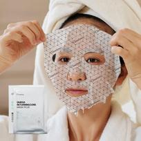 Omelon Microcurrent Mask Pack Omega Turning Core Plus, 8 pieces, 1 set white