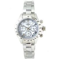 Unclerk Tachymeter Chronograph Watch with Japanese Natural White Shell Stainless 10 ATM Water Happy 7th Anniversary Natural Diamond and a Free Strap white