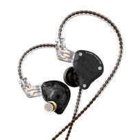 KZ ZS10 Pro 3,5 mm laidinės į ausis įdedamos ausinės 1DD+4BA hibridinės hifi muzikos ausinės, sportinės ausinės, 2 kontaktų No Mic juoda
