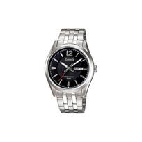 Casio 50 meters waterproof texture quartz movement stainless steel strap Japanese and Korean watch men's watch black dial MTP-1335D-1A juoda
