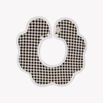 Medium rolling bib, 4 check black, 1 piece, 1 piece gray