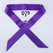 Mai Tong Vienos spalvos šilkinis šalikas: Plona, siaura dekoratyvinė juosta rankinėms 100cm purple