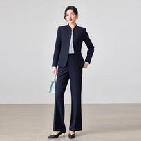 Women's Formal Two-Piece Suit Set with Wide-Leg Pants S black